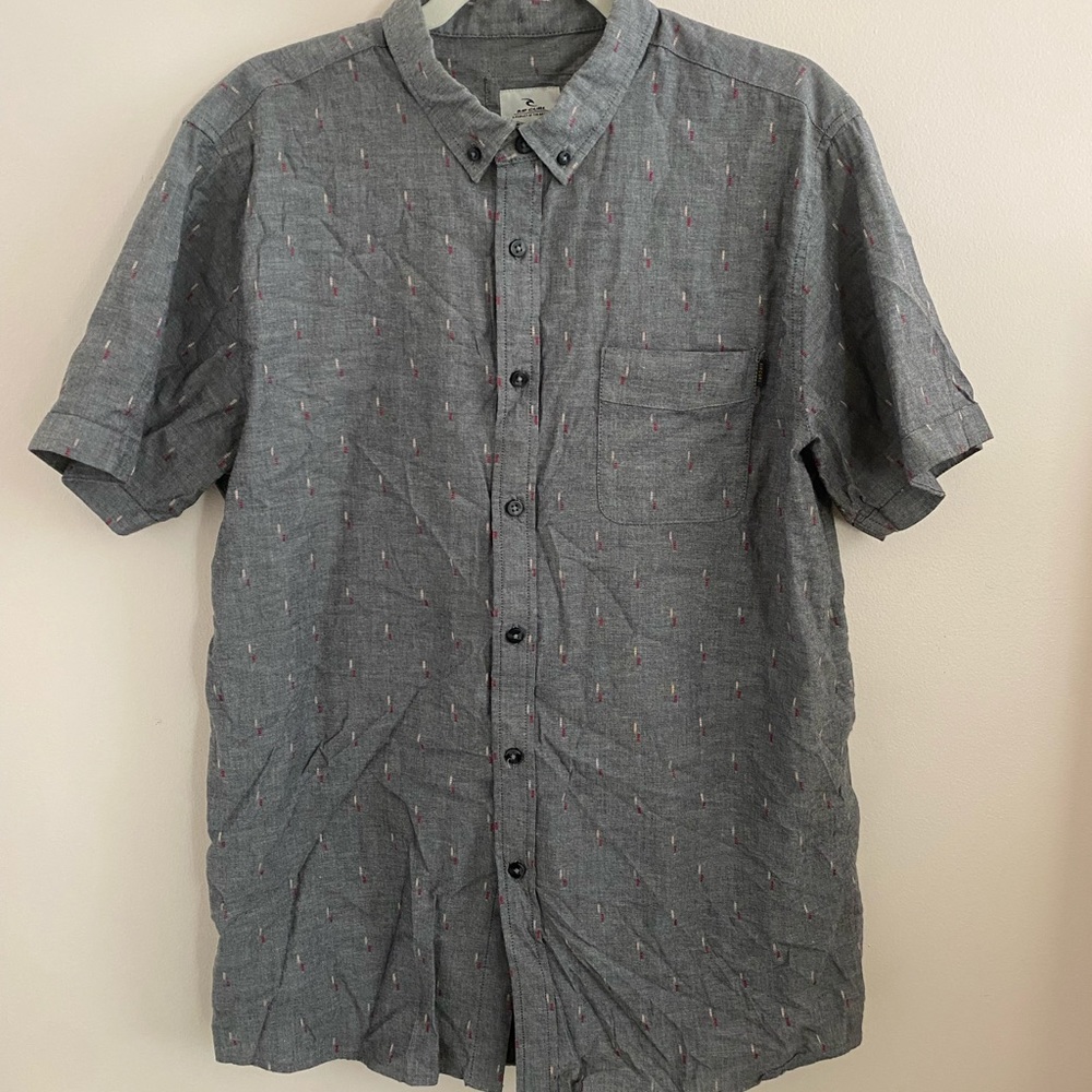 Rip Curl Men’s Button Down Gray Size:L - image 1